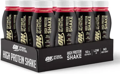 Produktbild von Optimum Nutrition High Protein Shake – 12 Flaschen a 500 ml Strawberry