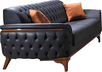Obrázek produktu pro černý gauč Chesterfield Moderní třímístný sedací nábytek