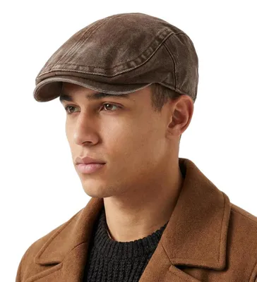 Immagine prodotto di Cappello da baseball da uomo, stile vintage, effetto , in cotone marrone, taglia unica