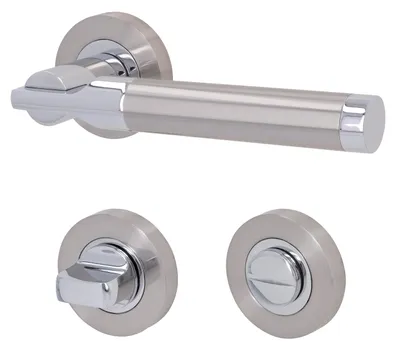 Produktbild von Türgriff Kairo Rosettengarnitur Chrom/EF sat.WC