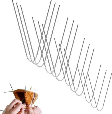 Image de 12 aiguilles rondes en acier - Jeu d'aiguilles à tricoter en métal - Aiguilles pour bas, manches, bonnets et gants - 2 mm, 3 mm, 4 mm, 5 mm