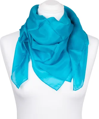 Produktbild von Seidentuch Halstuch Tuch blau türkis Seide 90x90cm