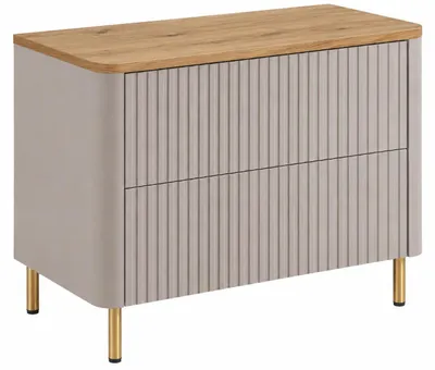 Image de Armoire de salle de bain, dimensions 80,8 x 44,2 x 50 cm, en bois stratifié imitation chêne clair, finition cachemire, Image générée par une IA