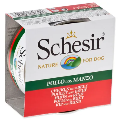 Immagine prodotto di Scatola SCHESIR Dog pollo + manzo in gelatina 150 g