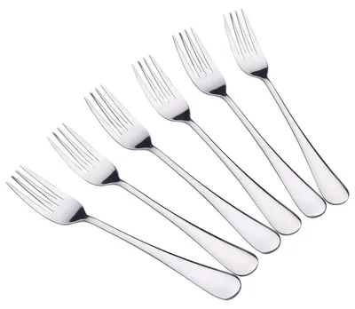 Produktbild von Edelstahl Tischgabeln Set 6 Stück 20 cm hochglanzpoliert spülmaschinenfest Silber