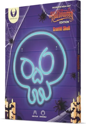 Image de Forever Light Néon PLEXI LED Tête de mort GRAFFITI turquoise Veilleuses FPNE15
