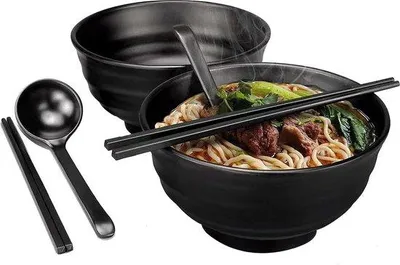 Produktbild von Famanu Ramen-Schalen Set 6-teilig - Schwarz, Spülmaschinenfest