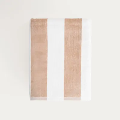 Obrázek produktu pro HOMLA LAWENA Ručník s bílými a béžovými pruhy 100x150 cm