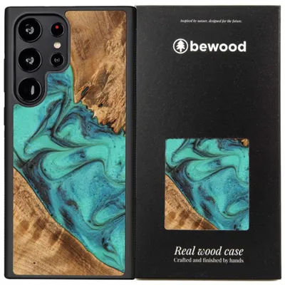 Obrázek produktu pro Dřevěné pouzdro Bewood Galaxy S22 Ultra, tyrkysové