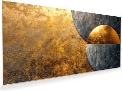 Produktbild von Glasbild 60x30cm in XXL für Wohnzimmer, Schlafzimmer Motiv Abstrakte Kreise