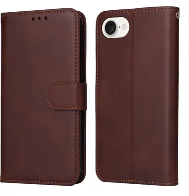 Produktbild von Mobigear Wallet iPhone 16e Hülle Klapphülle Geldbörse - Braun