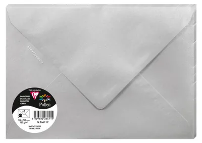 Produktbild von Clairefontaine 5 Umschläge Pollen 162x22 silber