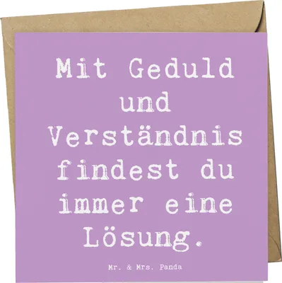 Produktbild von Mr. & Mrs. Panda Glückwunschkarte Spruch Konflikte friedlich lösen - Lavendeltraum - Geschenk, doppelkarte, Zuversicht, faltkarte, Lösungsansätze, friedliches Miteinander