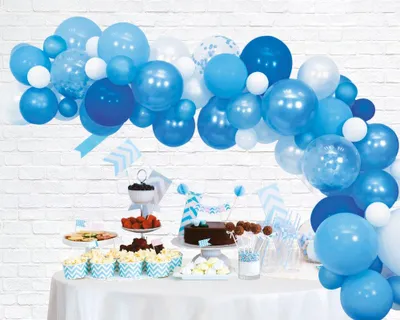 Produktbild von Ballongirlande Set blau 71teilig Raumdeko für Babyparty Hochzeit oder Geburtstag