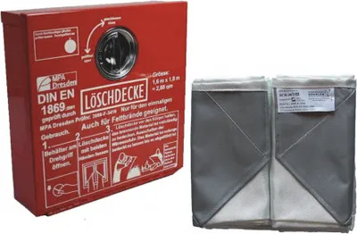Produktbild von Löschdeckenbehälter aus Stahlblech schmal + Löschdecke 160x180cm
