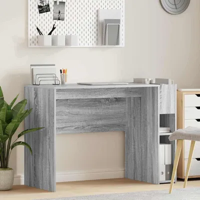 Zdjęcie produktu dla Maison Exclusive - Biurko, płyta wiórowa imitująca drewno Sonoma, szare, wymiary: 109 x 50 x 78 cm