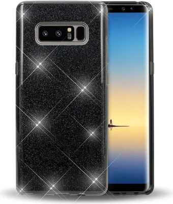 Image de Samsung Galaxy Note 8 Housse de téléphone portable par NALIA, Glitter Silikon Case Bling Noir