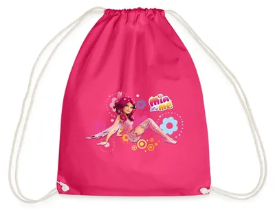 Produktbild von Spreadshirt Mia and Me Elfe Mia Sitzt In Blumen Turnbeutel, One size, Fuchsia