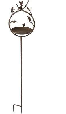 Produktbild von Vogeltränke Verena Antik Metall mit Wasserschale und Futterspender 123 cm