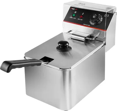 Zdjęcie produktu dla Frytkownica gastronomiczna elektryczna pojedyncza Mega-M stal nierdzewna 4l 2000W 230V