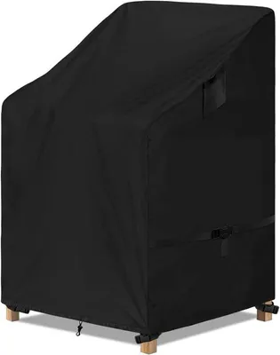 Produktbild von Famanu Schutzhülle für Gartenstühle - Wasserdichte Abdeckung aus Oxford - Schwarz - 70x70x85 cm
