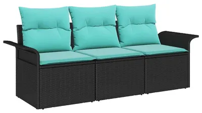 Obrázek produktu pro vidaXL Zahradní set křesel, 3 kusy, černá barva, polyratan
