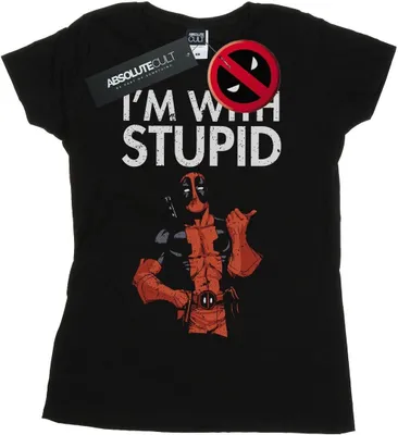 Produktbild von Marvel - "I'm With Stupid" T-Shirt für Damen BI18299 (L) (Schwarz)