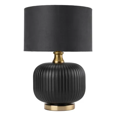 Zdjęcie produktu dla Lampa stołowa Tamiza czarno-złota 1xE27x40W tkanina wym:48x33x33cm IP20 Light Prestige