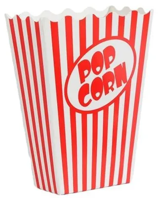 Zdjęcie produktu dla Torebki na popcorn papierowe czerwone paski 35 sztuk kino impreza