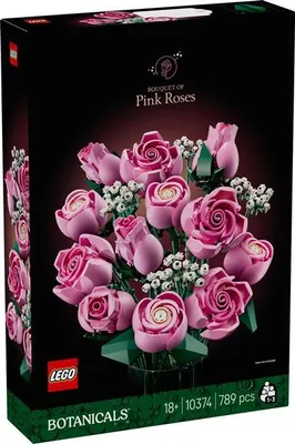 Produktbild von LEGO Botanicals Rosa Rosenstrauß - Kunstblumen Modellbau für Erwachsene - 12 künstliche Rosen & 4 Zweige Schleierkraut für Deko im Zuhause oder Büro - DIY Set - Geschenk für Frauen und Männer - 10374
