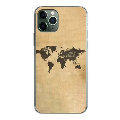 Produktbild von MuchoWow® Handyhülle Schutzhülle Hülle für iPhone 11 Pro Weltkarte - Schwarz - Sprichwörter Silikon Softcase Handy Hülle - Handy