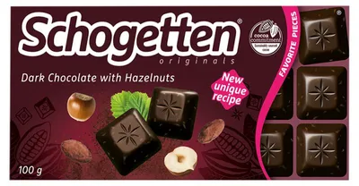 Imagen del producto de Schogetten, chocolate con trozos de avellanas tostadas, 100 g