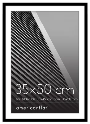 Produktbild von Americanflat Bilderrahmen 35x50 cm Schwarz - Bilderrahmen 30x45 cm mit Passepart