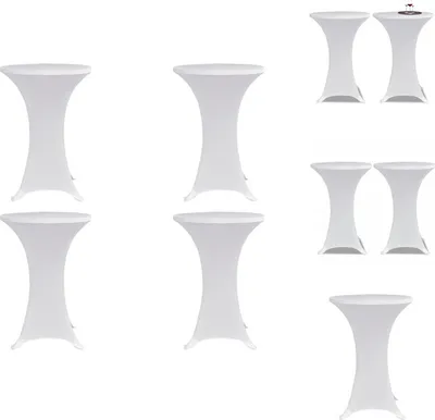 Produktbild von vidaXL Stehtischhussen 4 Stk. Ø 80 cm Weiß Stretch -  Hussen