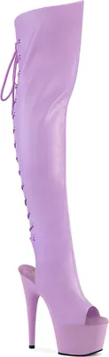 Produktbild von ADORE-3019 Pleaser High-Heels Plateau Overkneestiefel lavendel Matt Fersen- Zehenfrei