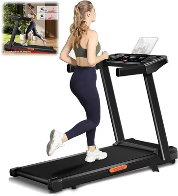 Produktbild von Elektrisches Laufband, Klapplaufband für Zuhause bis zu 12 KM/H,  mit LED-Display, Kompaktes Laufpad für Zuhause und Büro,  Max Belastung 300LB, 115 cm, 100 cm, 20 kg, 136 kg, 59 cm