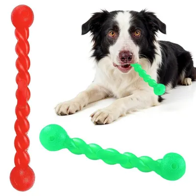 Produktbild von Hundespielzeug Gummiknochen 2er Set 17,5/28cm Rot/Grün