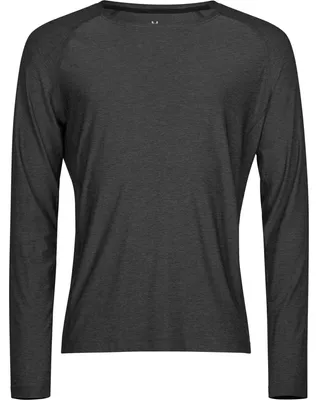 Obrázek produktu pro Tee Jays – krátké tričko pro muže s dlouhým rukávem FK1581 (XL) (černá melírovaná)
