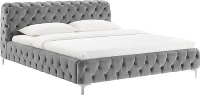 Produktbild von riess-ambiente Design Doppelbett MODERN BAROCK 180x200cm grau Samt Chesterfield
