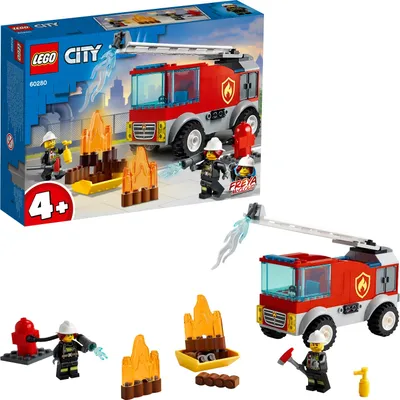 Obrázok produktu pre LEGO City Hasičské auto s rebríkom, Stavebnica, 4 rok / roky, Plast, 88 kusov, 305 g