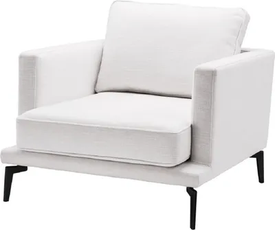 Produktbild von Casa Padrino Luxus Sessel Weiß / Schwarz 91 x 99 x H. 82 cm - Wohnzimmer Sessel - Luxus Wohnzimmer Möbel