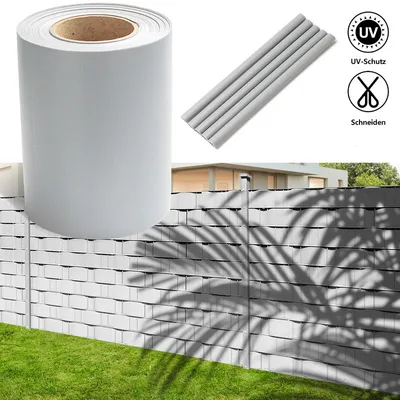 Obrázek produktu pro Jayseuw pásy soukromí PVC dvojité pletivo plot větrný zábrana 4 role á 50m x 19cm šedá