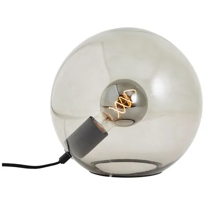 Produktbild von Kugelförmige Tischlampe aus Rauchglas, E27 max. 25 W, schwarz