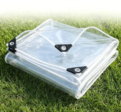 Produktbild von Abdeckplane, transparent, 420 g/m², mit Ösen, 3,1 x 3,1 m