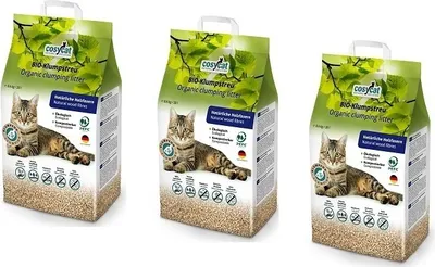 Produktbild von 3x 20 L CosyCatKlumpstreu FEIN aus Holz 100% natürliches Katzenstreu 60L