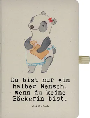 Produktbild von Mr. & Mrs. Panda Tagebuch Bäckerin Herz - Transparent - Geschenk, Lustig, Reisetagebuch, Skizzenbuch, Bäckerei, Beruf, Backstube, Spruch, Journal, Kladde, notizbuch