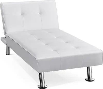 Produktbild von Yaheetech Couch Schlafsofa Bettsofa Klappsofa Gästebett Rückenlehne neigbar 105°/140°/180°, 166.5 x 76.5 x 40 cm, 280 KG belastbar Weiß