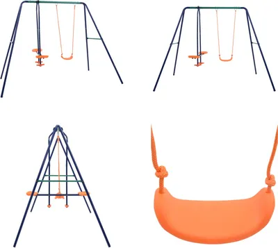 Produktbild von vidaXL Schaukelset mit 3 Sitzen Stahl - Schaukel - Schaukeln - Einzelschaukel - Einzelschaukeln