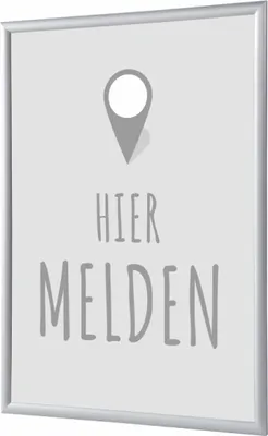 Produktbild von Showdown Klapprahmen - DIN A4 - Komplett-Set - Hier Aanmelden Niederländisch - Grau/Silber