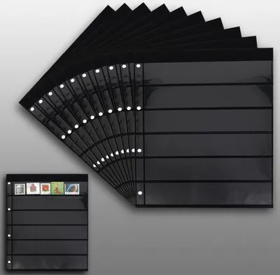 Produktbild von Prophila Collection 20 Einsteckseiten 6zeilig, auf 10 doppelseitigen, schwarzen Einsteckblättern